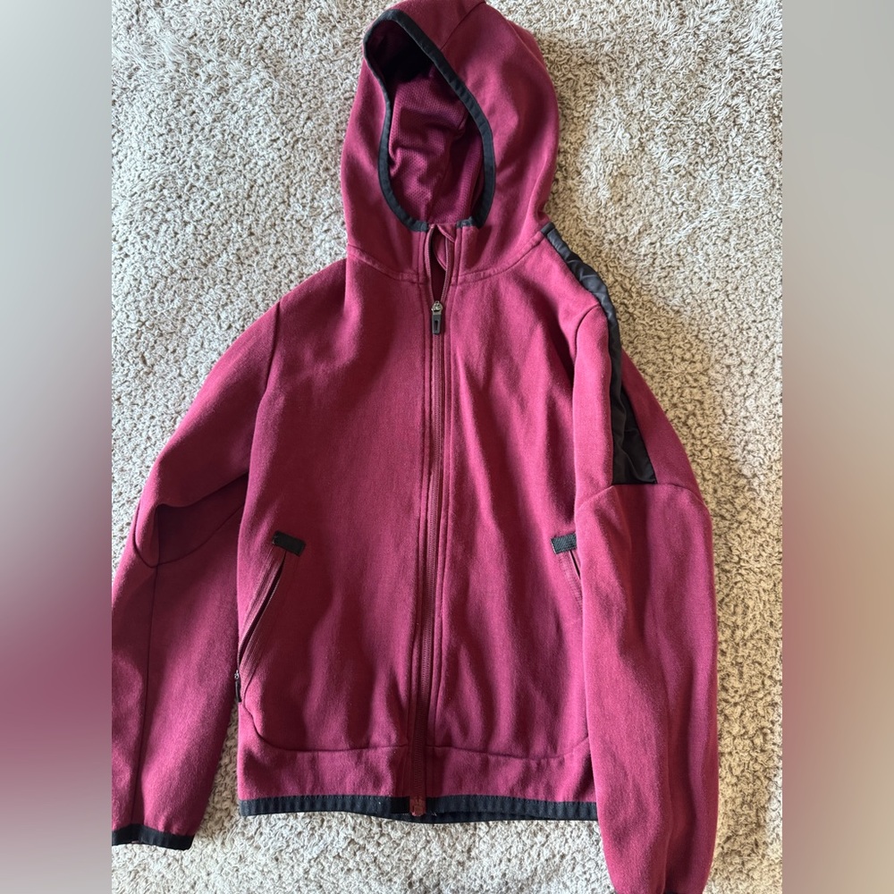 Athletic Works Boys Burgundy Jacket with Black Trim